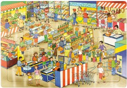 Eduplay puzzel supermarkt - kleurrijke legpuzzel voor kinderen 35 stukjes