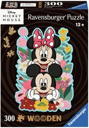 Ravensburger houten puzzel Mickey Mouse & Minnie Mouse - Legpuzzel 300 stukjes