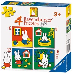 Ravensburger nijntje puzzel kinderpuzzel 4-in-1 6-9-12-16 stukjes