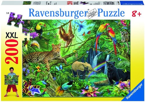Ravensburger puzzel dieren jungle XXL legpuzzel 200 stukjes karton