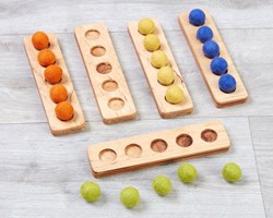 Cosy houten telframes educatief speelgoed viltbal set van 5