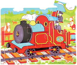 BigJigs houten puzzel trein - 9 stukjes - educatief speelgoed