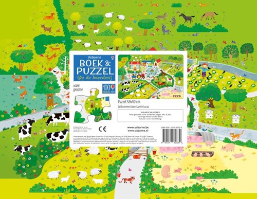 Usborne Boek & Puzzel - Boerderij educatief speelgoed voor kinderen-2