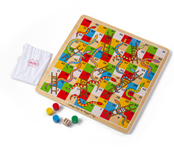 BigJigs houten bordspel slangen en ladders klassiek kinderspel