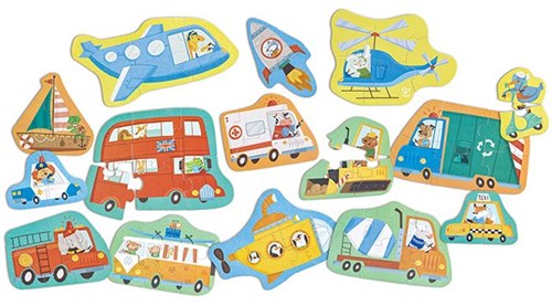 Hape puzzel Wheels & Wonders - educatief speelgoed voertuigen-2