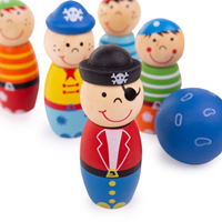 BigJigs houten kegelspel piraten - 7-delig kinderspel-3
