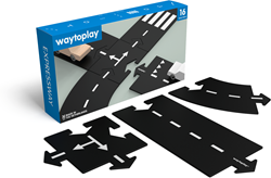 Waytoplay Rubberen Autoweg Starterset - 16-delig - Flexibele Speelbaan